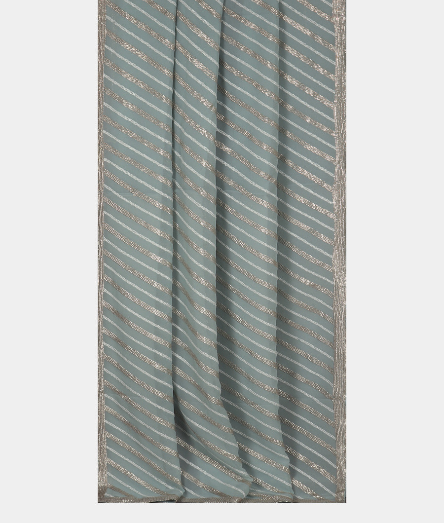 Greenish Blue Georgette Silk Embroidery Saree T3497572