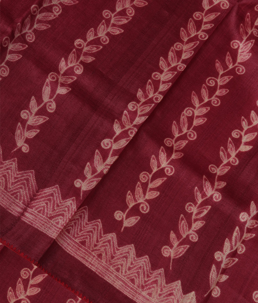Purple Tussar Printed Saree T303755-image