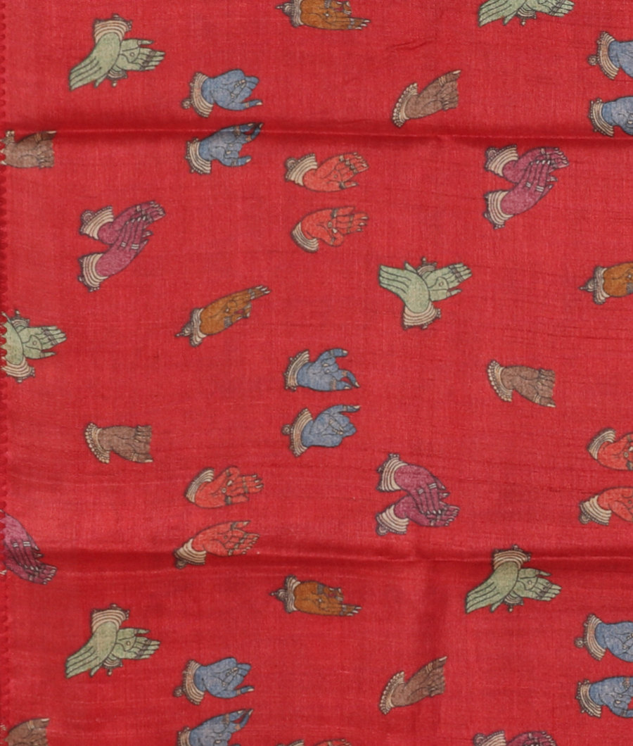 Purple Tussar Printed Saree T3037553