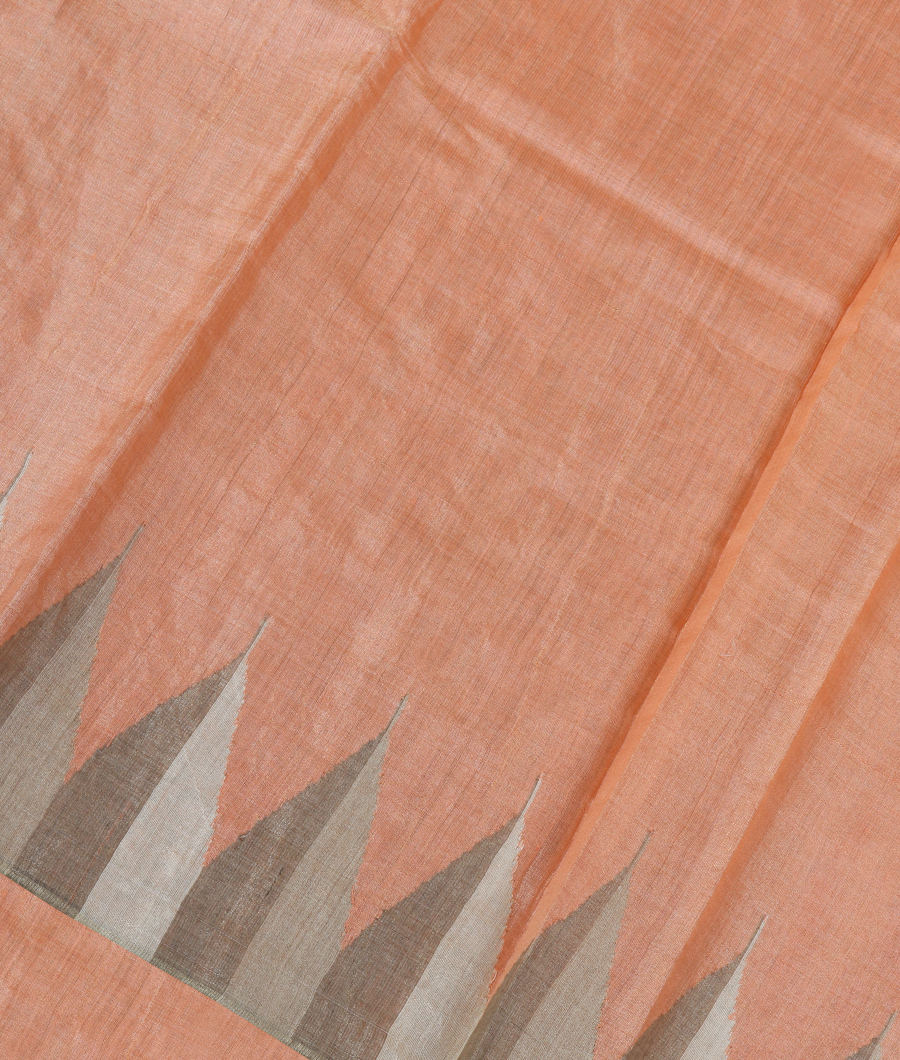 Peach Woven Tissue Tussar Saree T94020-image