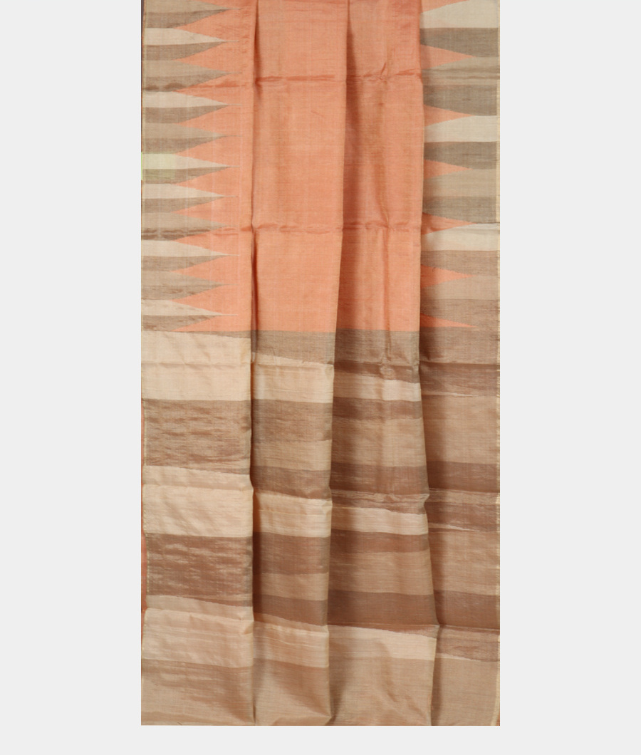 Peach Woven Tissue Tussar Saree T940202