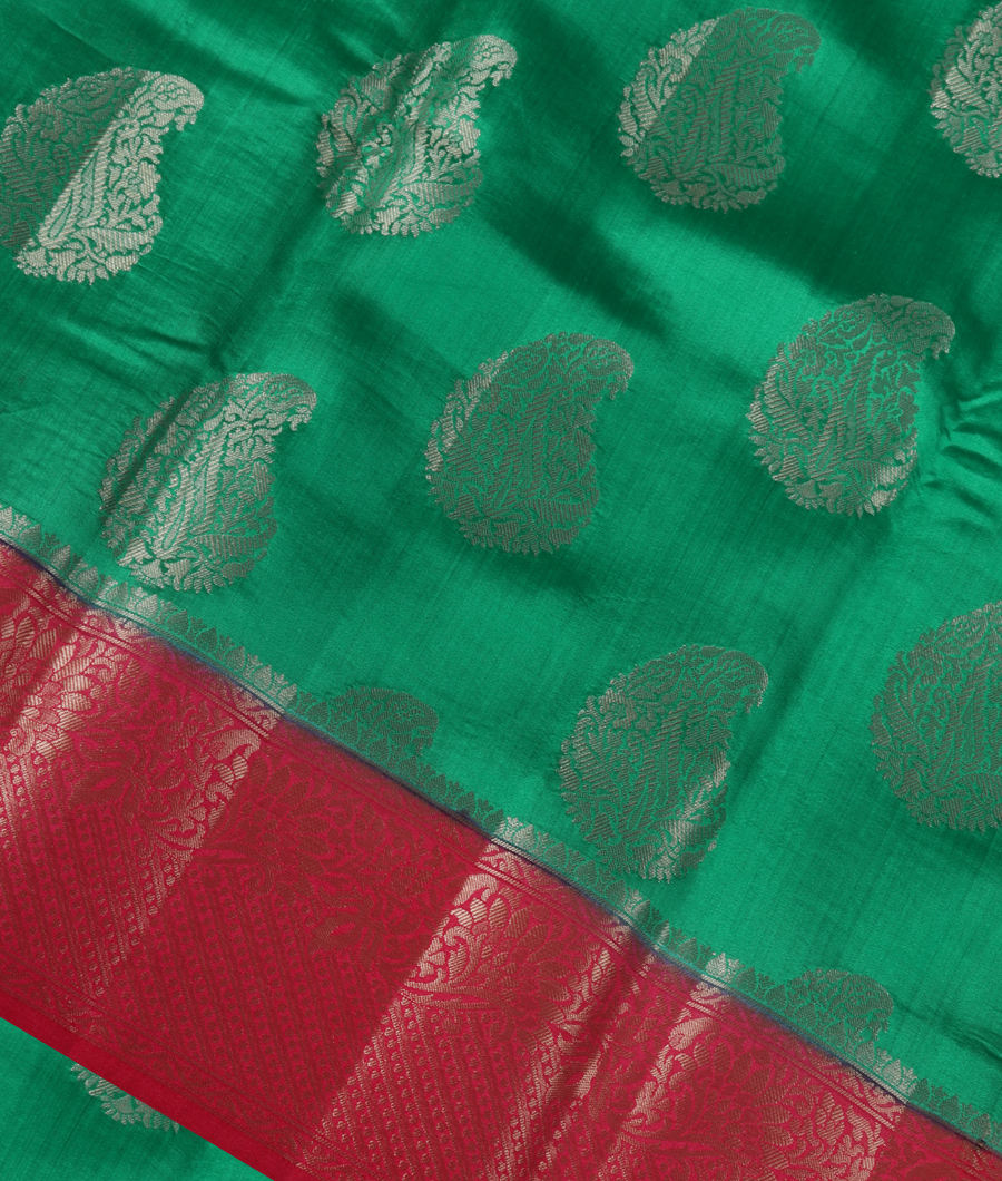 Green Chaniya Silk Saree T349843-image