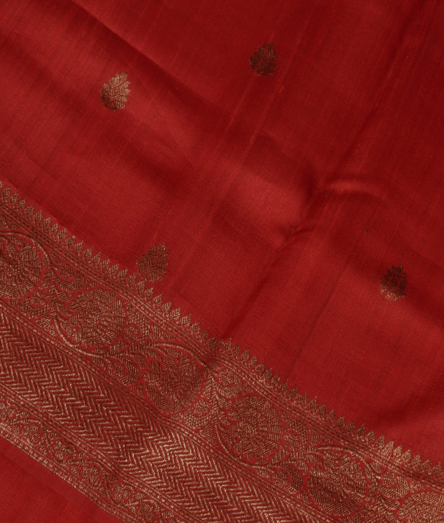 Red Banaras Tussar Georgette Saree T313648-image