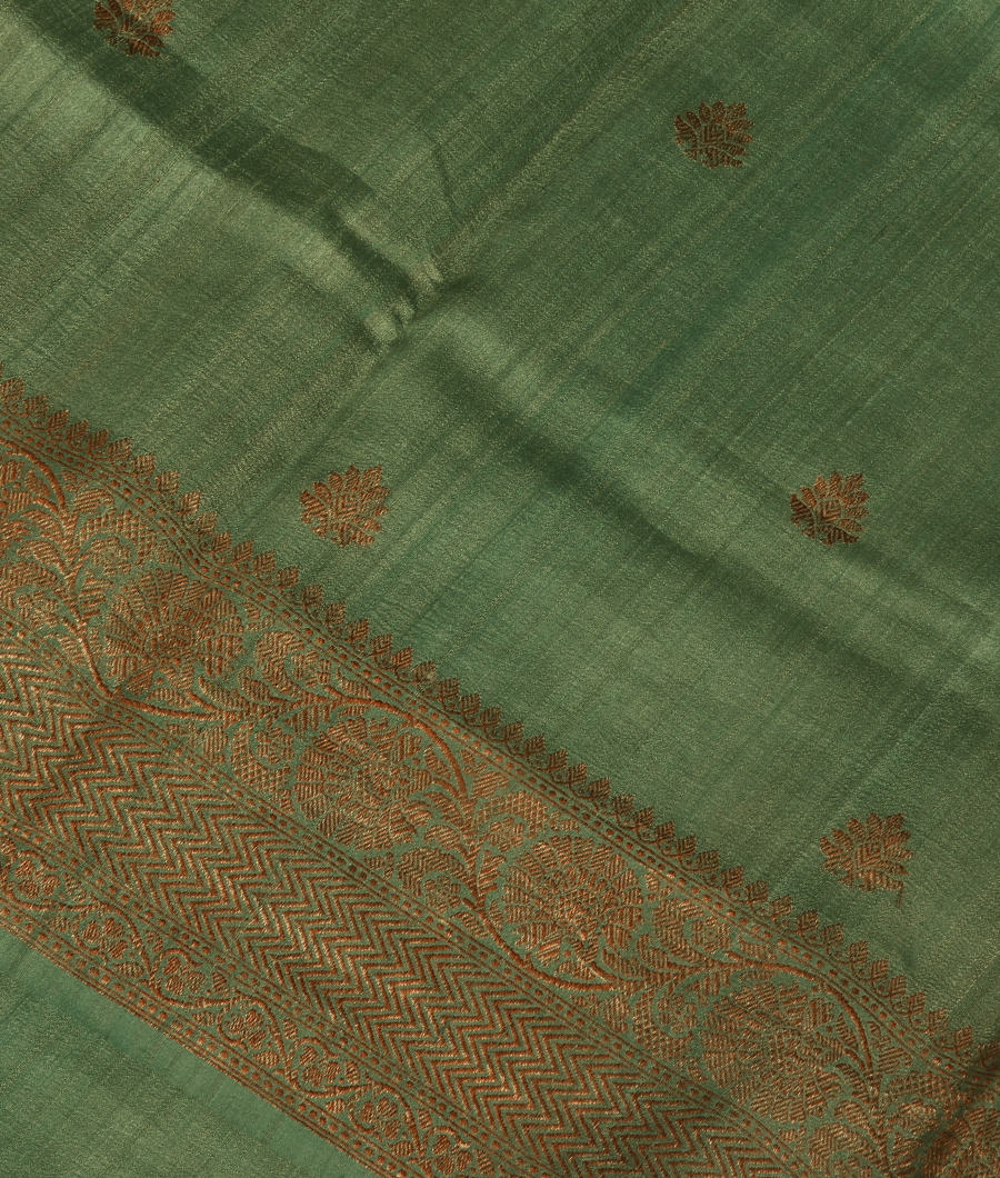 Green Banaras Tussar Georgette Saree T346587-image