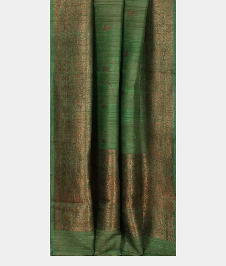 Green Banaras Tussar Georgette Saree T3465872
