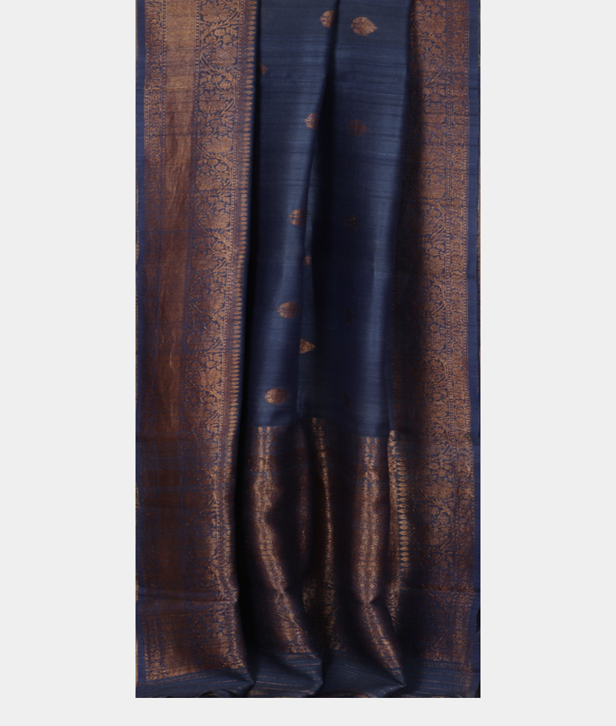 Blue Banaras Tussar Georgette Saree T3464982