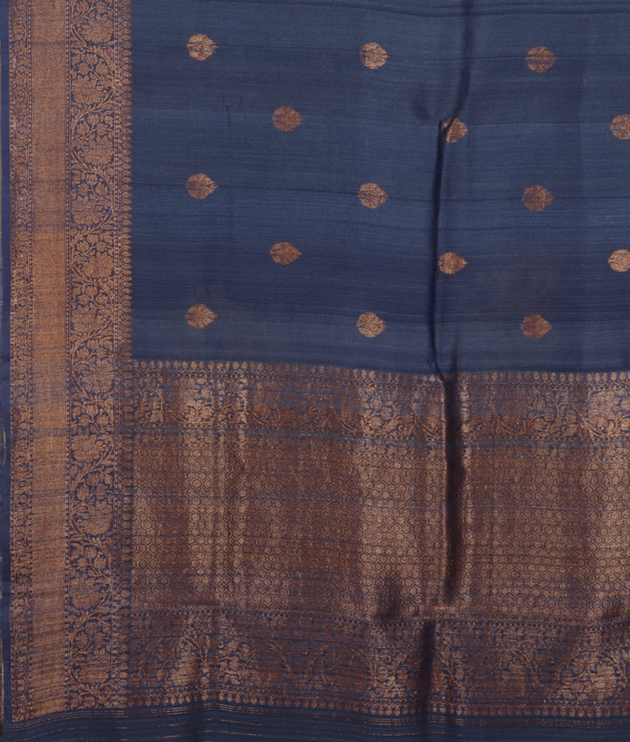 Blue Banaras Tussar Georgette Saree T3464984