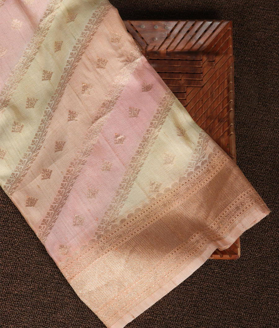 Multicolour Tussar Georgette Saree T346453-image