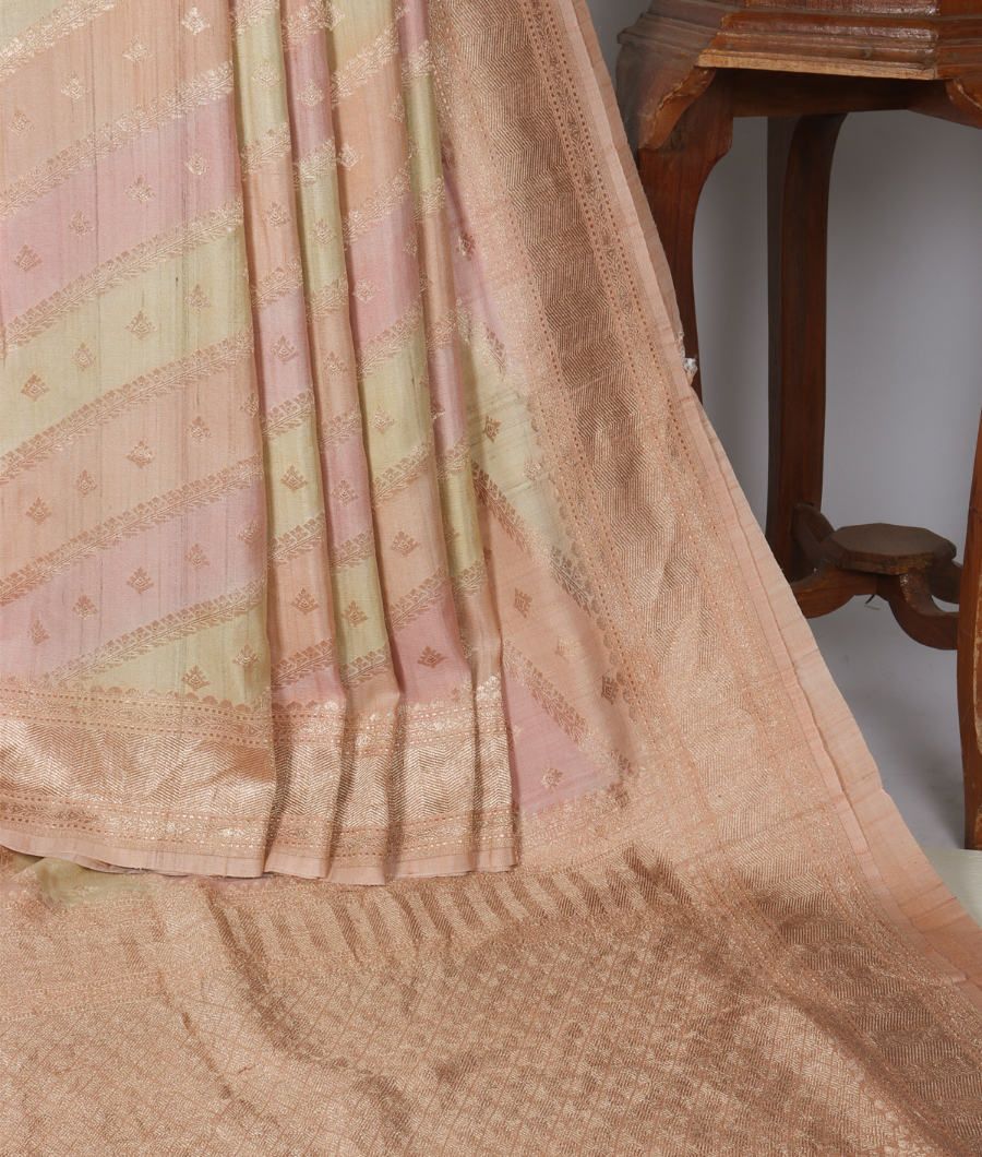 Multicolour Tussar Georgette Saree T3464532