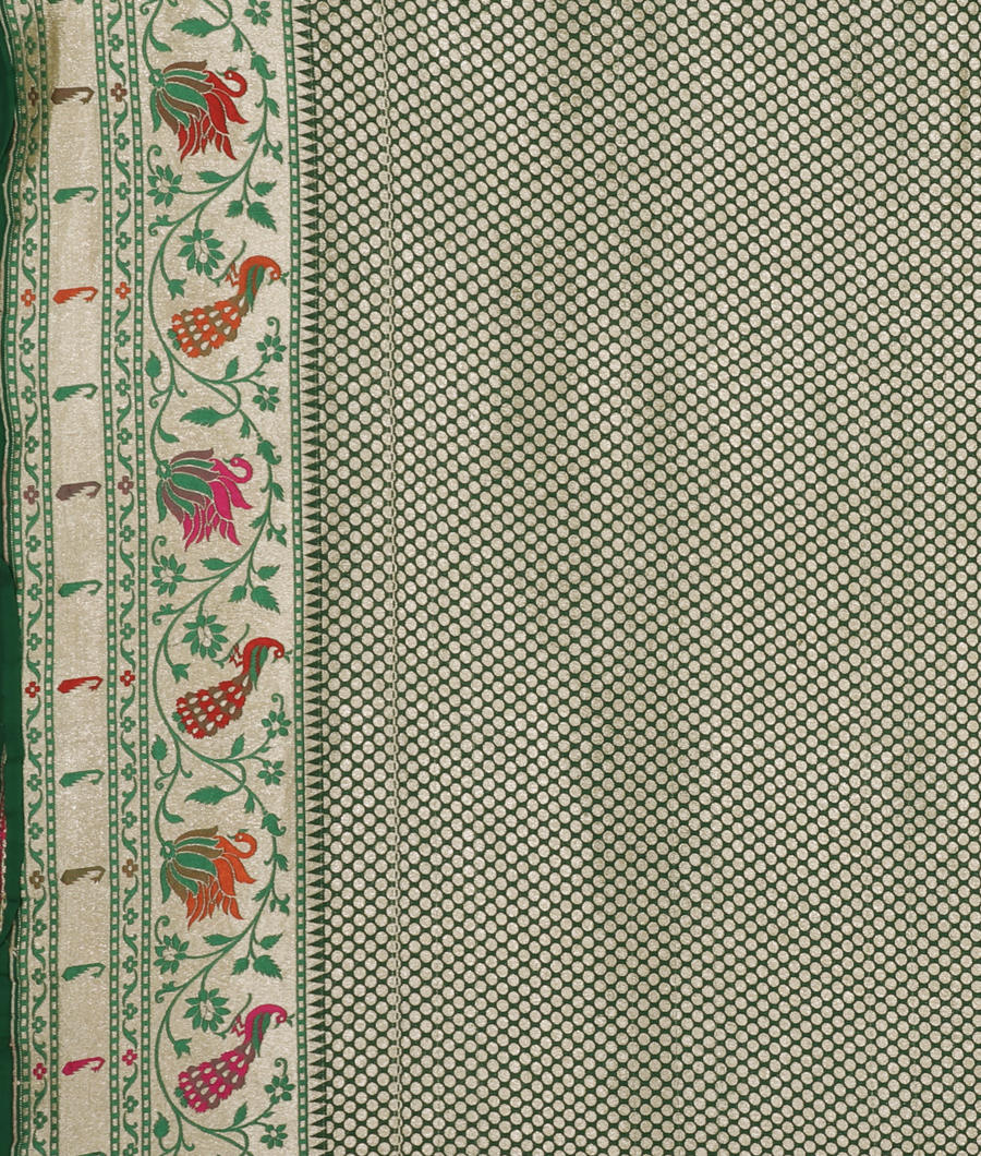 Red Banaras Georgette Silk Saree with Paithani Border  T2670173