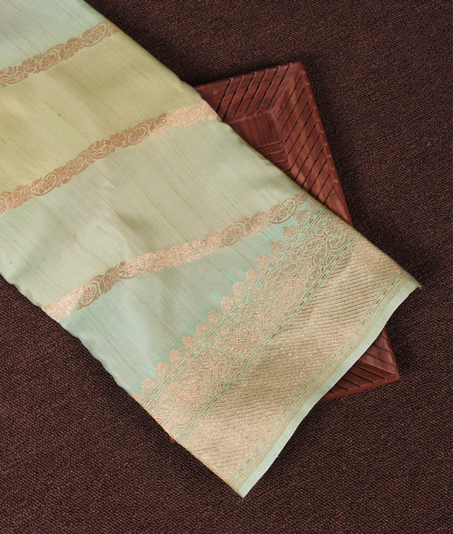 Green Banaras Tussar Georgette Saree T349347-image