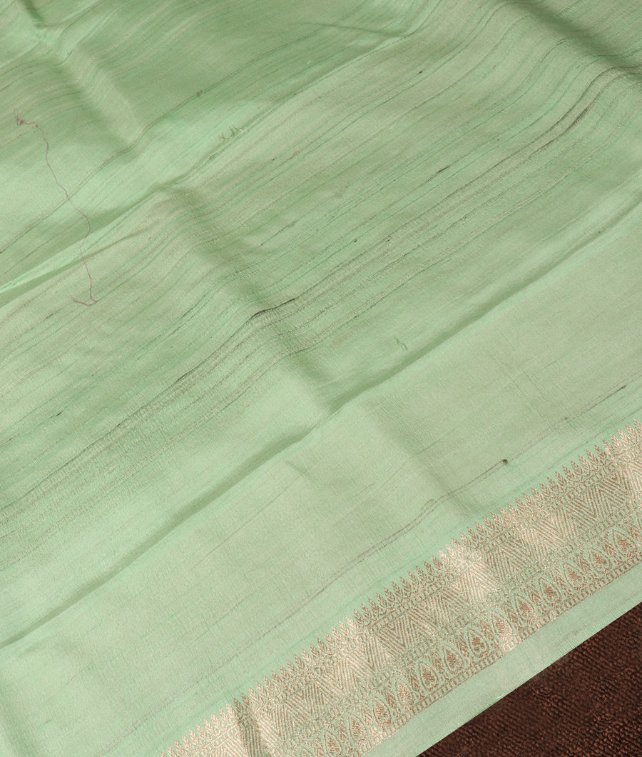 Green Banaras Tussar Georgette Saree T3493413