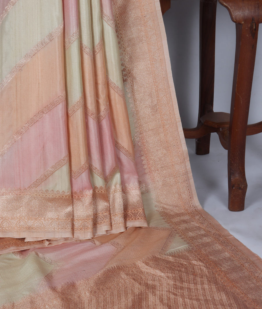 Multicolour Banaras Tussar Georgette Saree T3493392