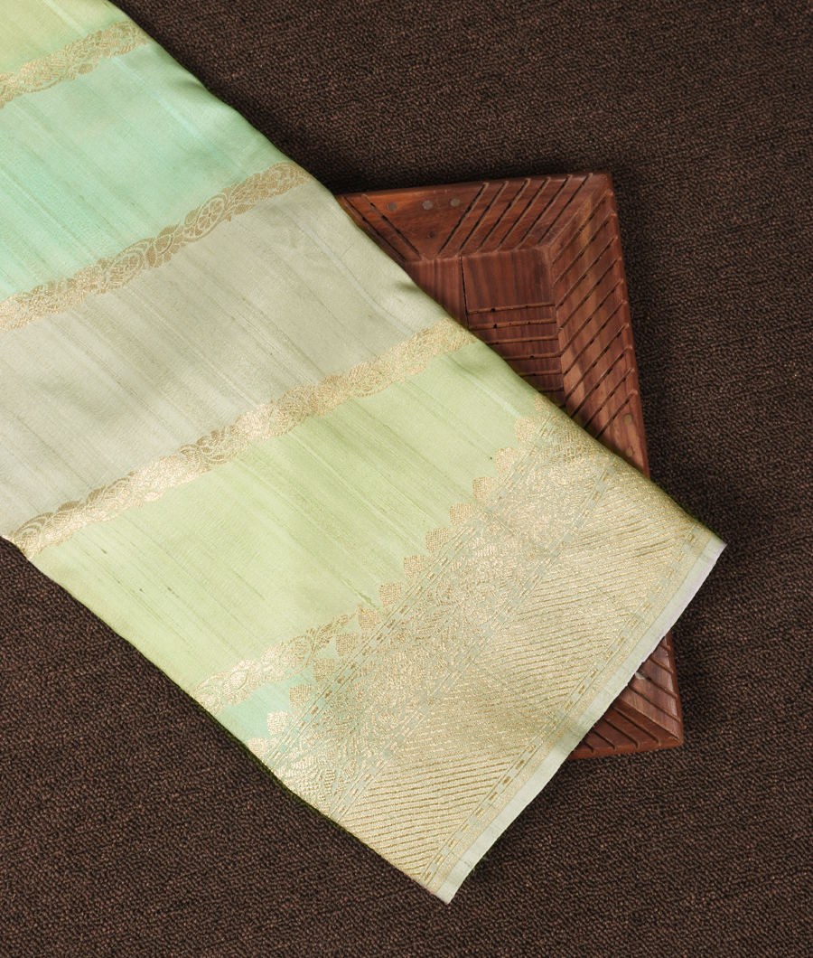 Green Banaras Tussar Georgette Saree T349340-image