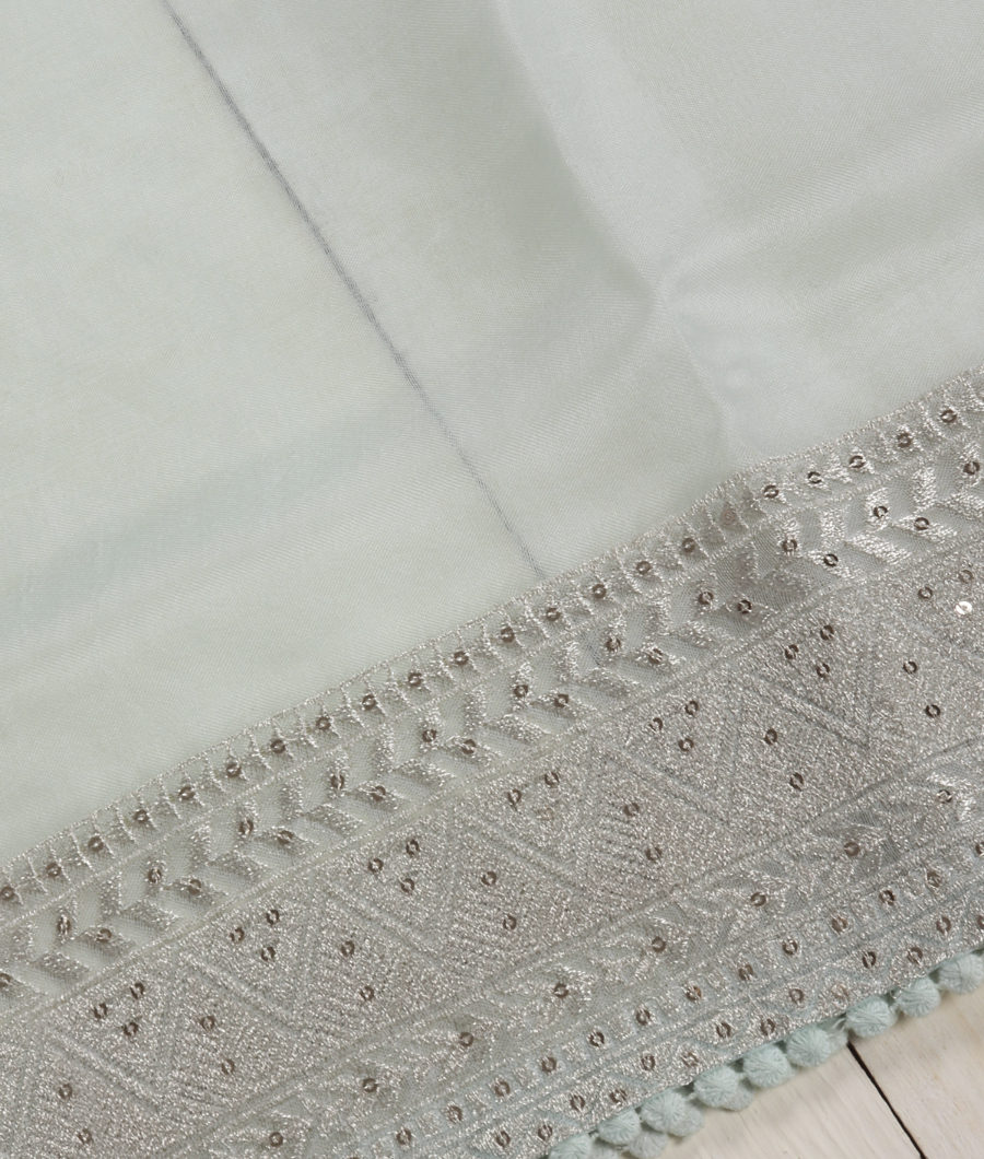 Light Blue Kora Organza Embroidery Saree T3506723