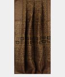 Brown Ajrakh Linen Printed Saree T3369042