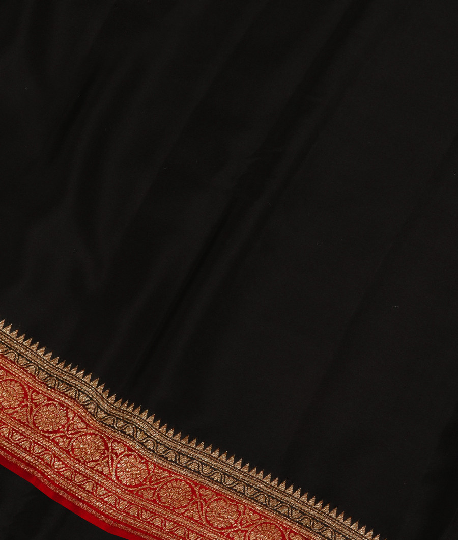 Black Crepe Silk Saree T346465-image