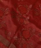 Red Tussar Embroidery Saree T3503221