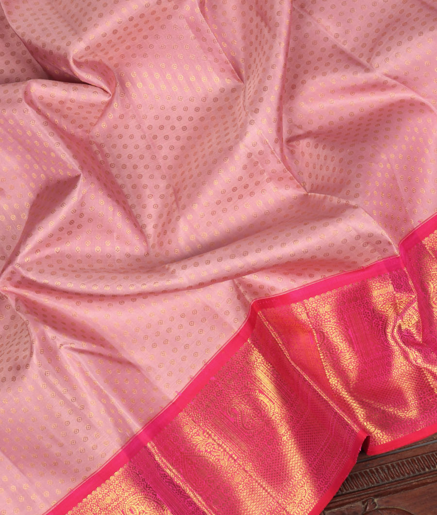 Pink Handwoven Kanjivaram Silk Saree T3504074
