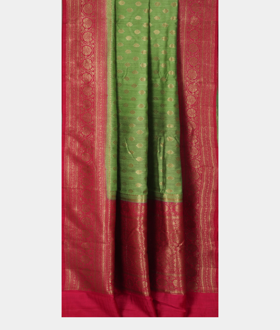 Green Banaras Tussar Saree T3509442