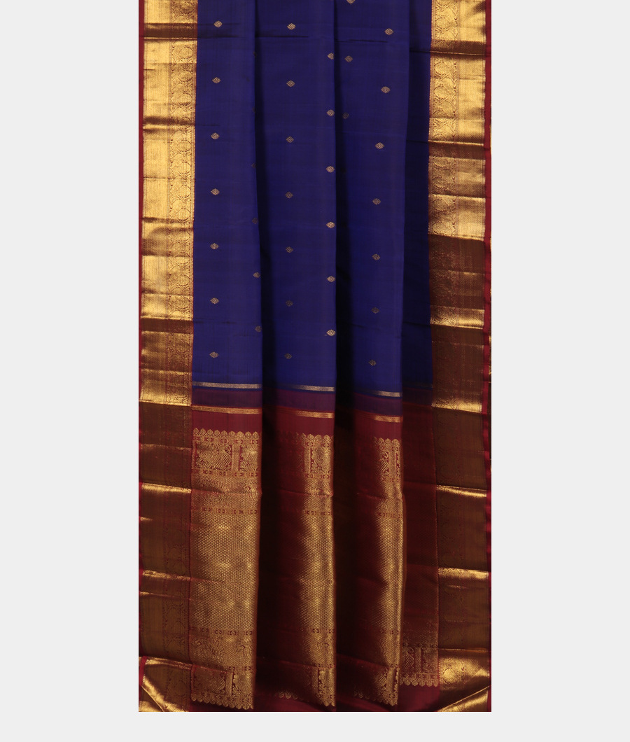 Blue Handwoven Kanjivaram Silk Saree T3484702