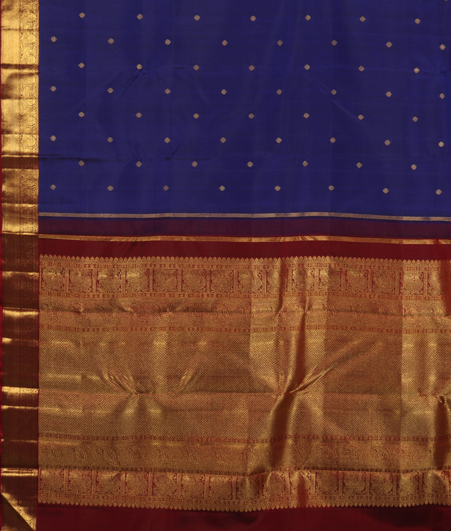 Blue Handwoven Kanjivaram Silk Saree T3484704
