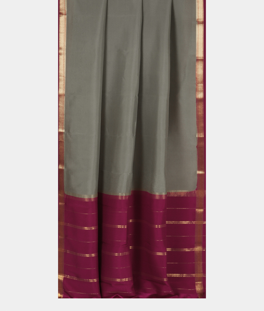 Grey Mysore Silk Saree T3440382