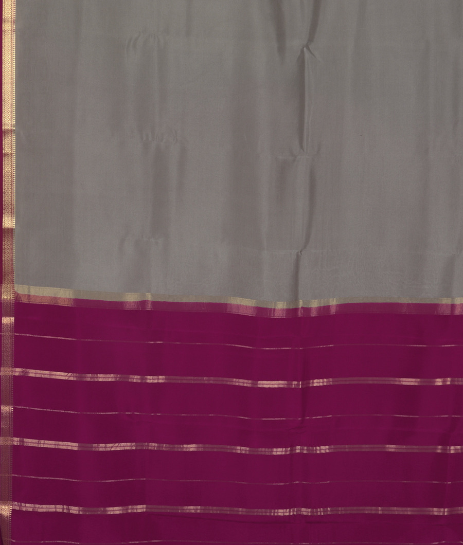 Grey Mysore Silk Saree T3440384