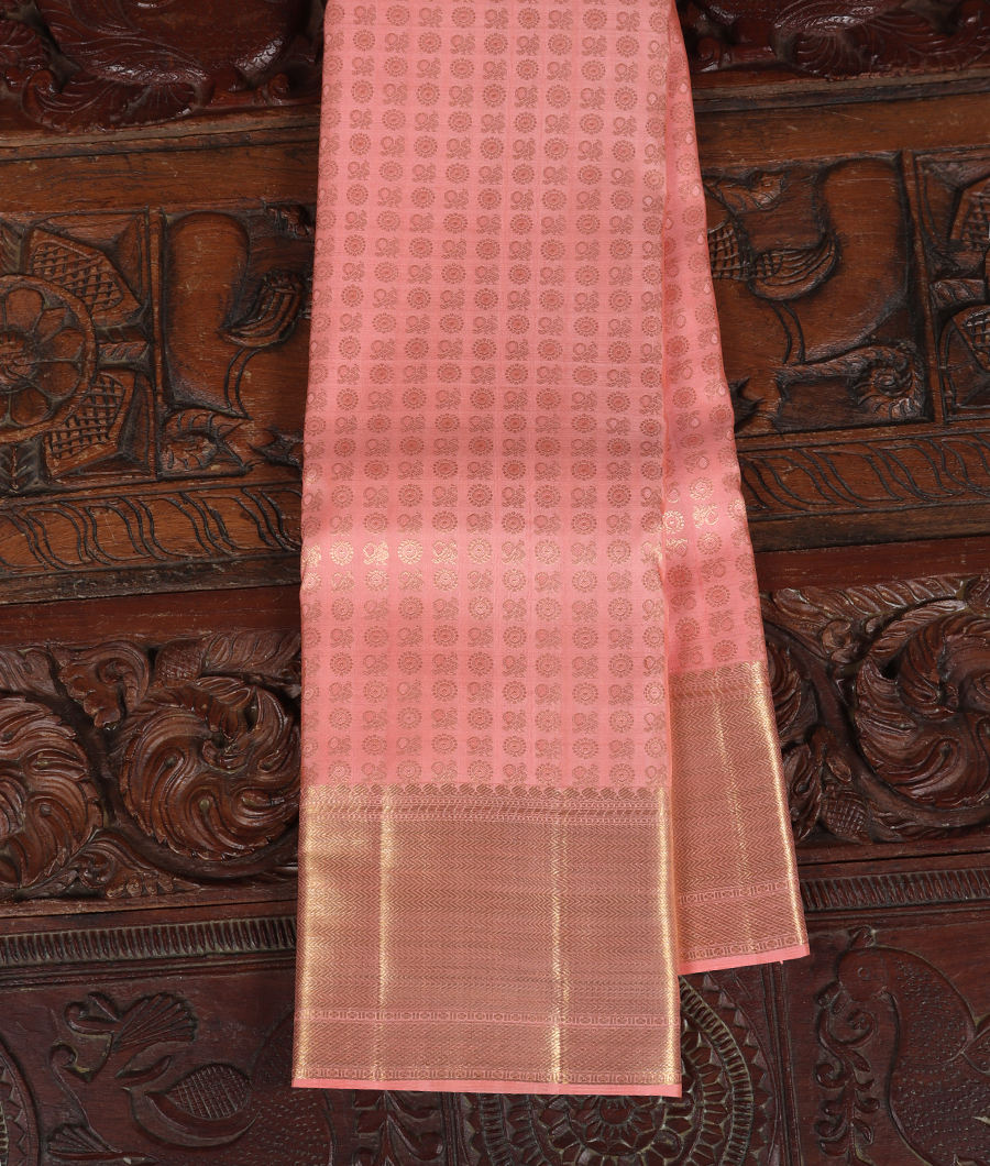 Peach Handwoven Kanjivaram Silk Saree T331193-image