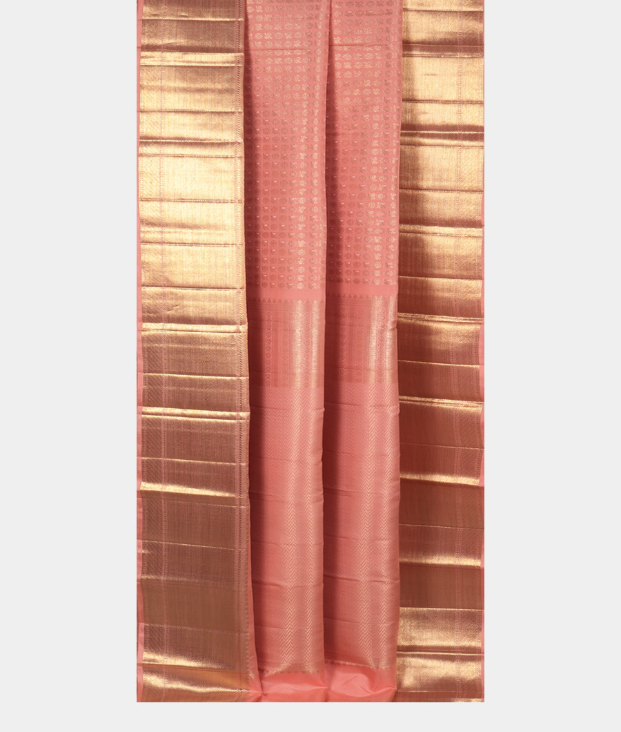 Peach Handwoven Kanjivaram Silk Saree T3311932