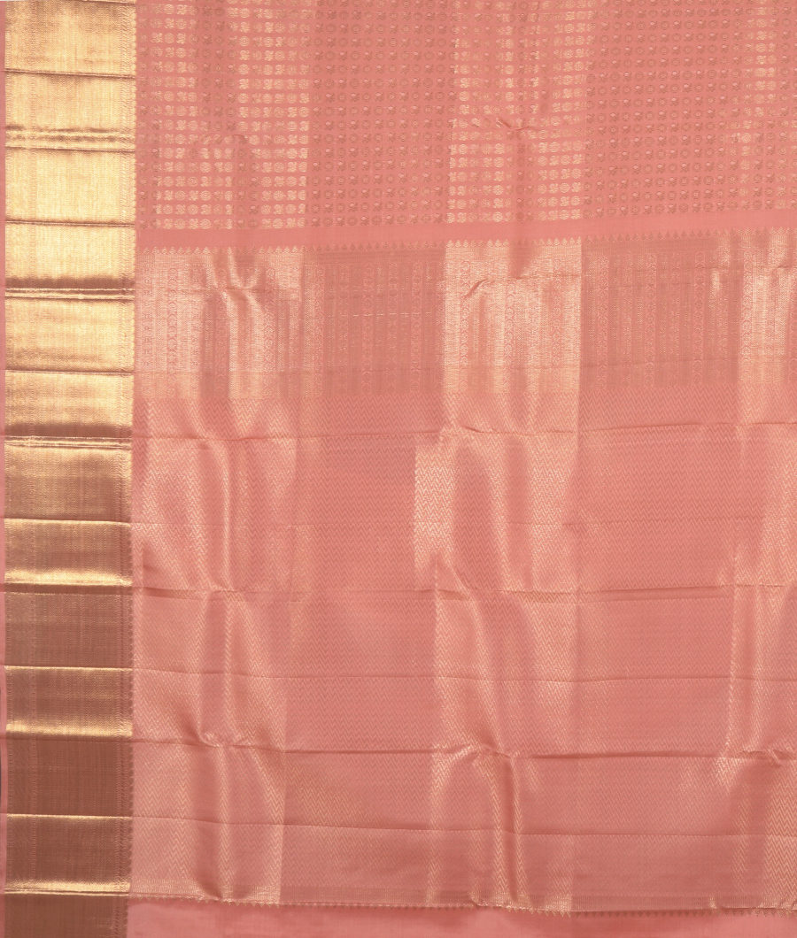 Peach Handwoven Kanjivaram Silk Saree T3311934