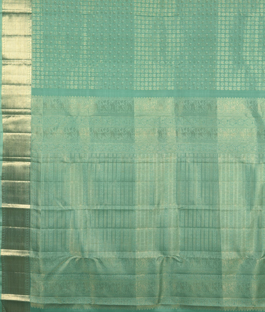 Green Handwoven Kanjivaram Silk Saree T3460034