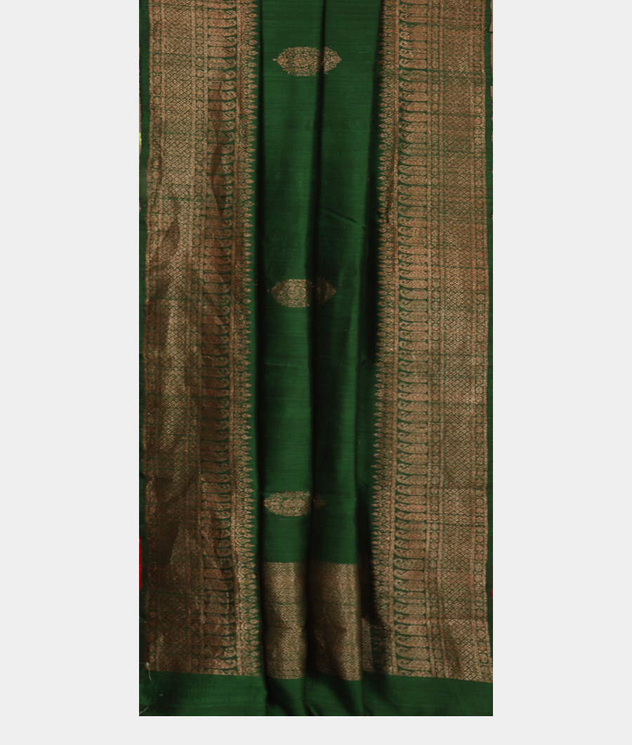 Green Banaras Tussar Saree T3514342
