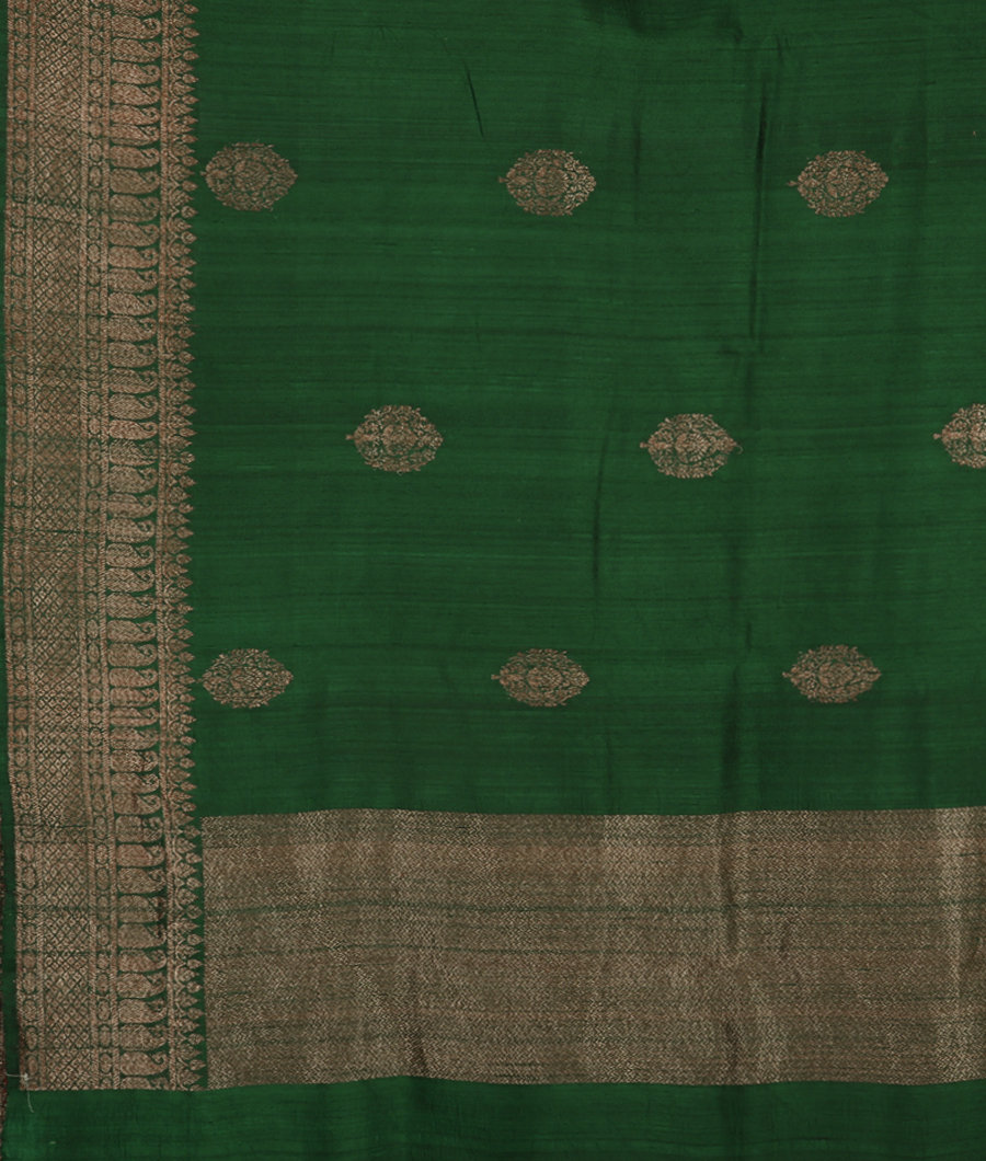 Green Banaras Tussar Saree T3514344