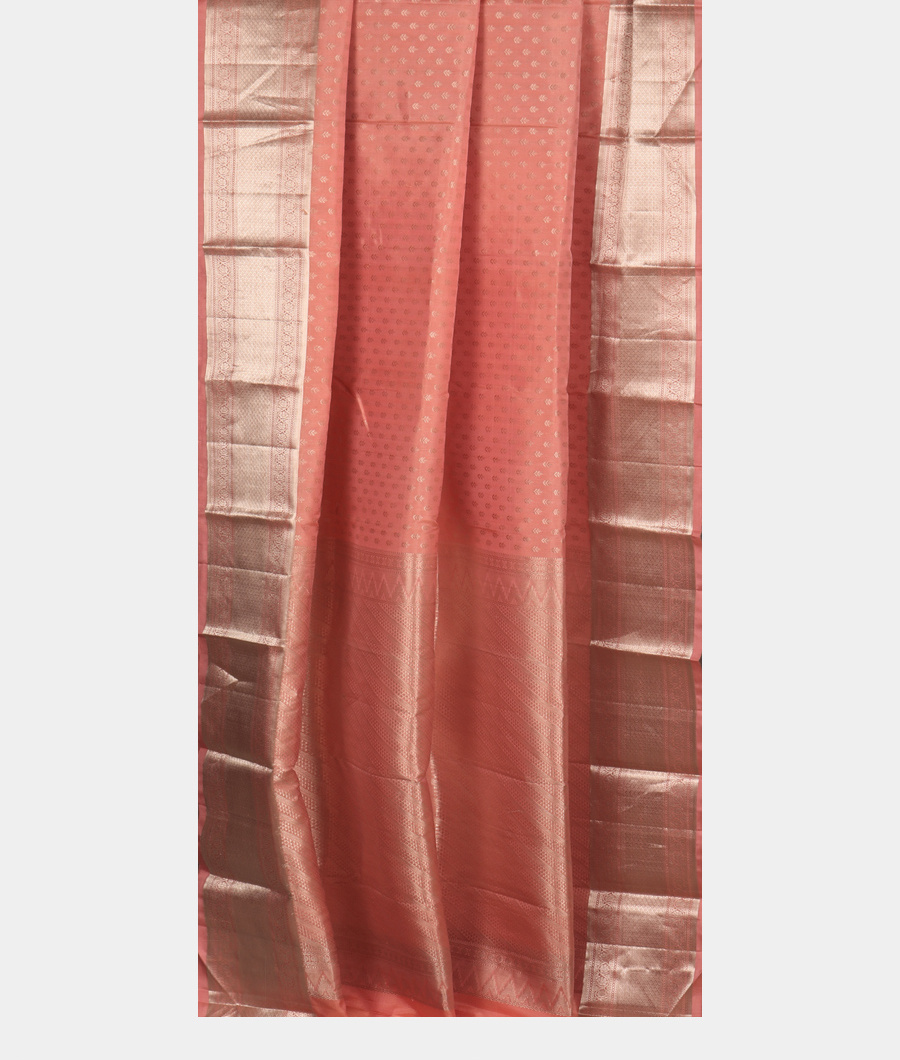 Peach Handwoven Kanjivaram Silk Saree T3264702
