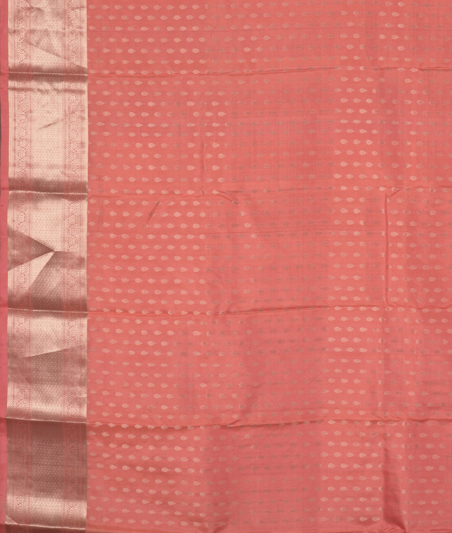 Peach Handwoven Kanjivaram Silk Saree T3264703