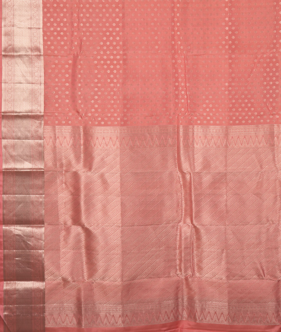 Peach Handwoven Kanjivaram Silk Saree T3264704