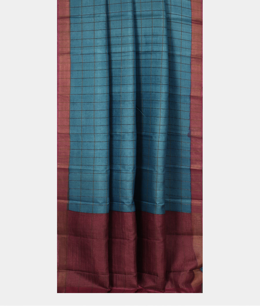 Blue Woven Tussar Saree T3510592