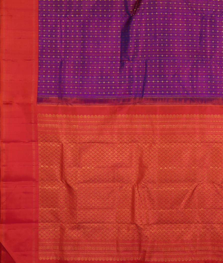 Purple Handwoven Kanjivaram Silk Saree T3476034