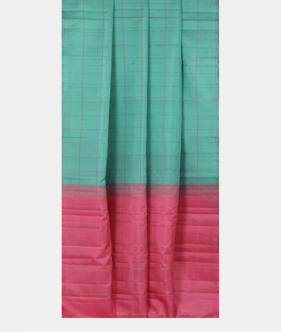 Turquoise Green Handwoven Kanjivaram Silk Saree T3382612