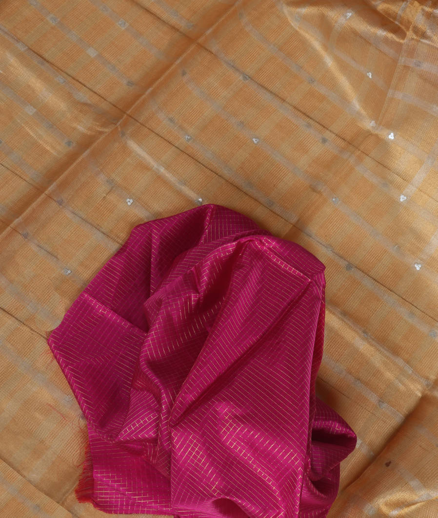 Gold And SIlver Tissue Kota Saree T341296-image