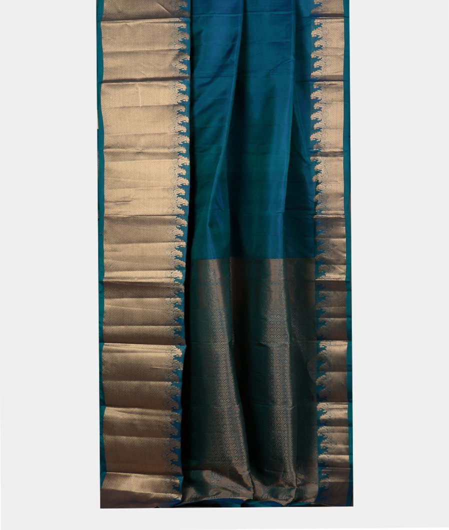 Peacock Blue Soft Silk Saree T3518122
