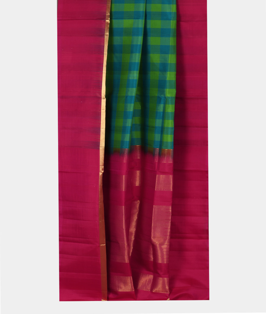 Blue And Green Soft Silk Saree T2937632