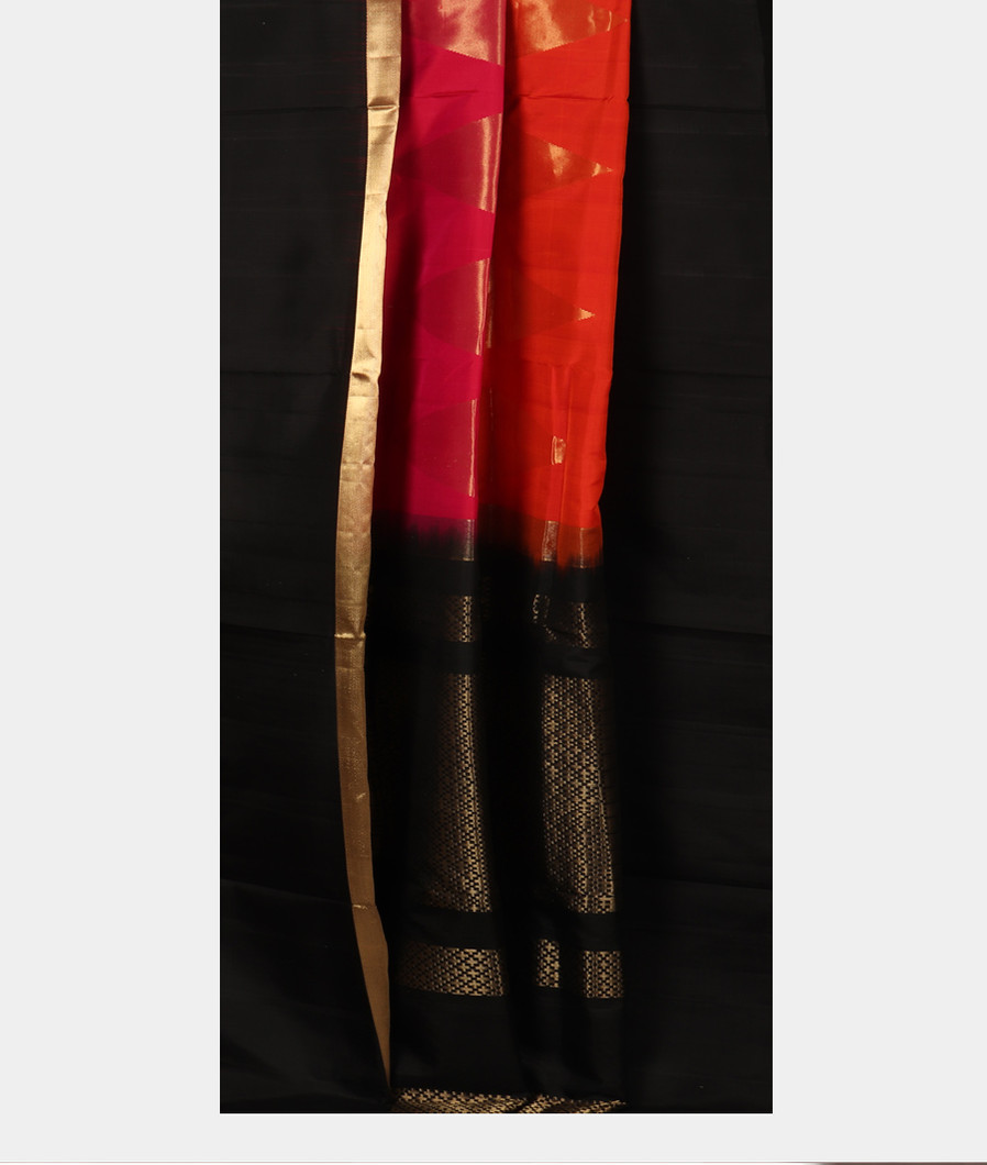 Magenta and Orange Soft Silk Saree T2736992