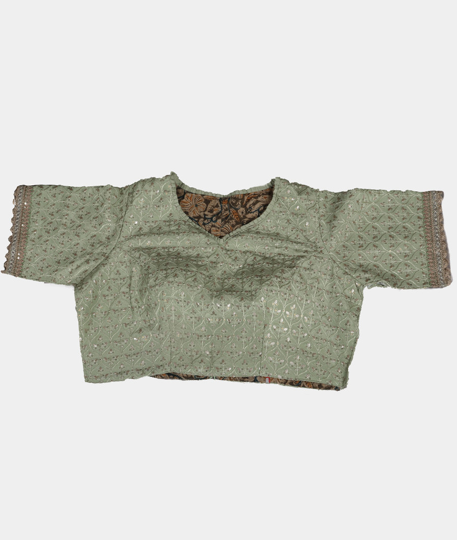 Green Georgette Tissue SIlk Saree T3428433