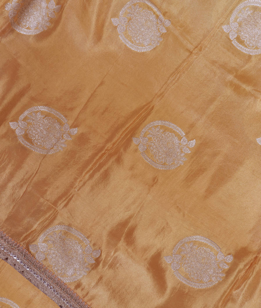 Gold Georgette Tissue SIlk Saree T342842-image
