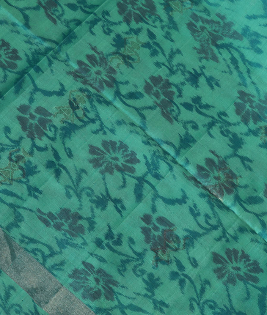 Bluish Green Soft Silk Saree T3424962