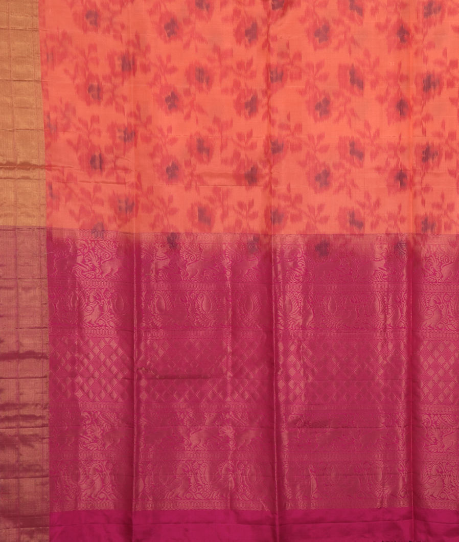 Peach Soft Silk Saree T3423205