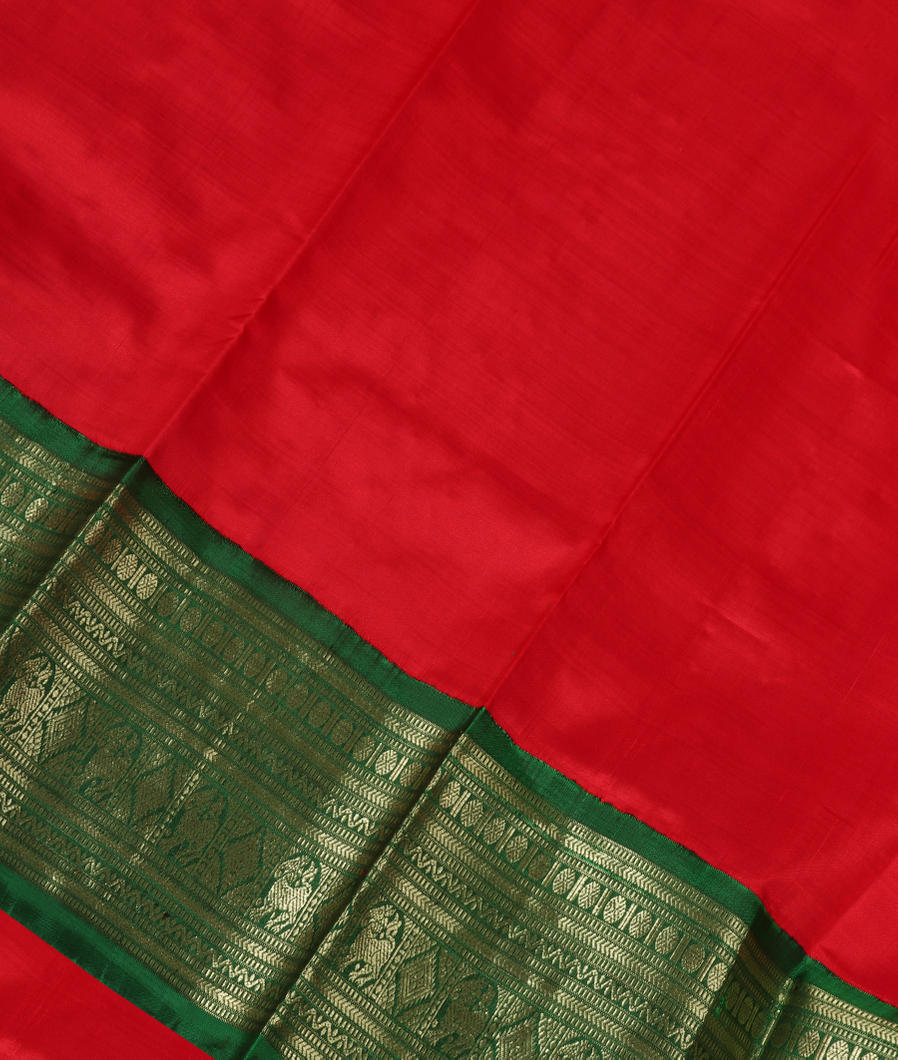 Red Handwoven Kanjivaram Silk Dupatta T271386-image