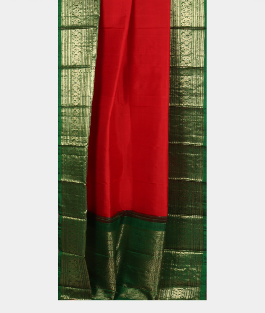 Red Handwoven Kanjivaram Silk Dupatta T2713862